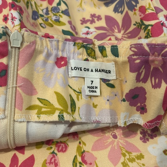 Love on a Hanger Yellow Floral Print A Line Mini Skirt - Picture 6 of 10